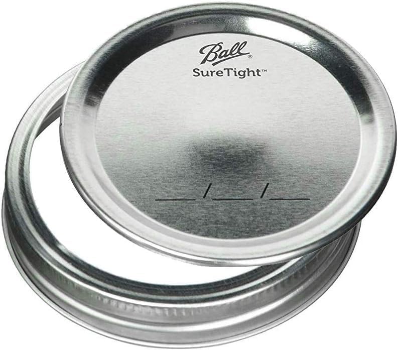 Ball برطمانات ميسون ذات الفم العادي سعة 8 أونصات (12 عبوة) - برطمانات نصف لتر مع أغطية محكمة الإغلاق وأشرطة للتعليب، التخمر، التخليل، تحضير الوجبات أو الزينة اليدوية - Image 2